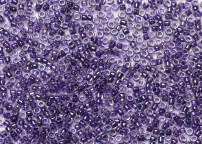 Бисер Япония круглый 11/0 10г 0181 хрусталь/танзанит радужный, окрашенный изнутри